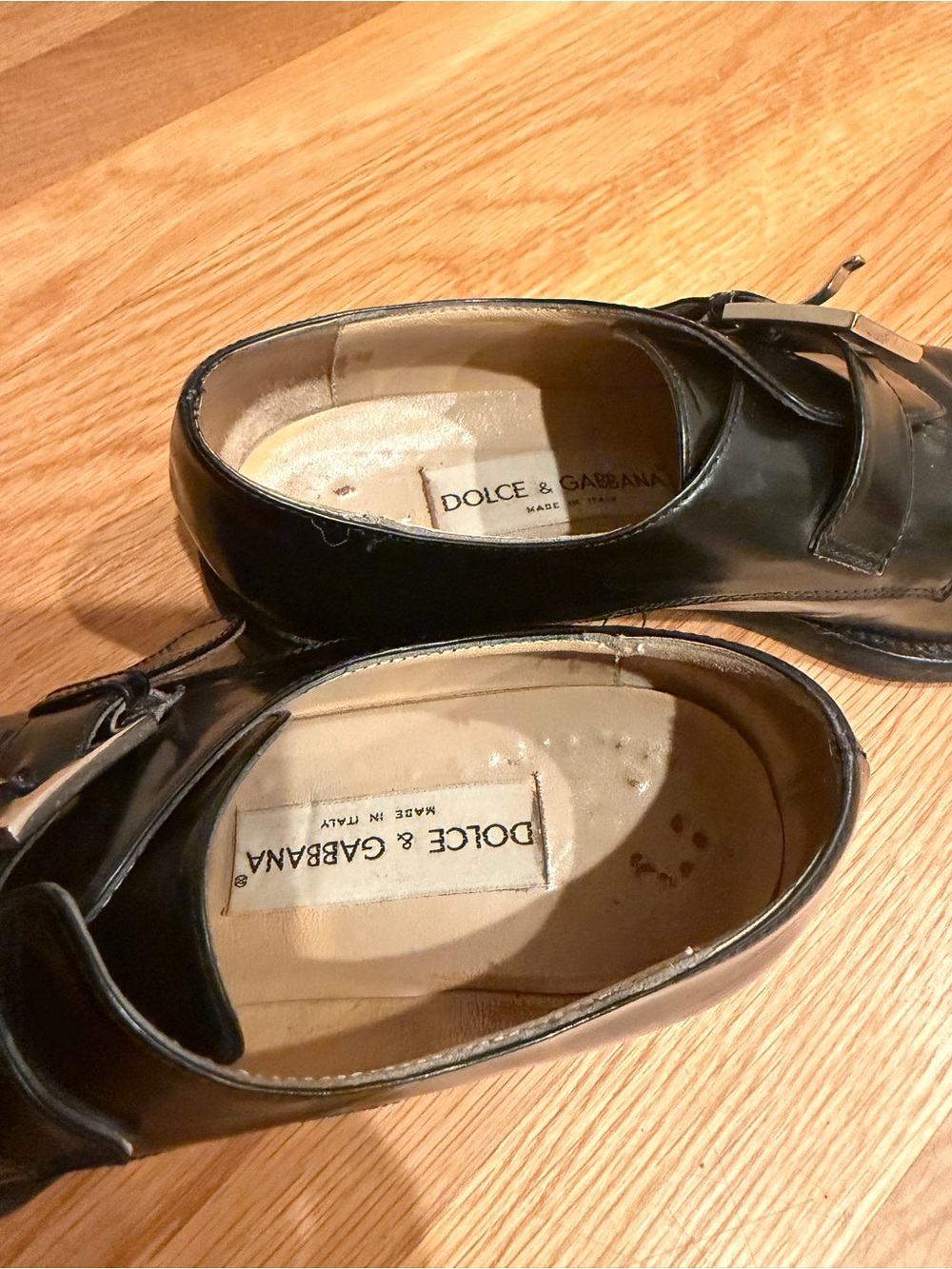 Dolce & Gabbana Black Leather Single Monk Strap Dress Shoes - Picture 3 of 9